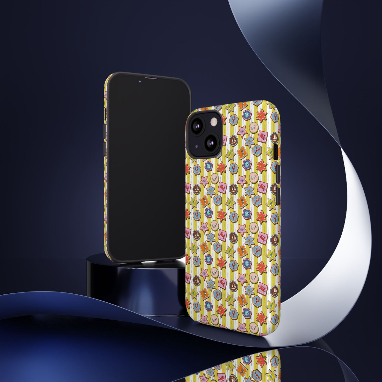 Yellow and White Striped Summer Themed Phone Case