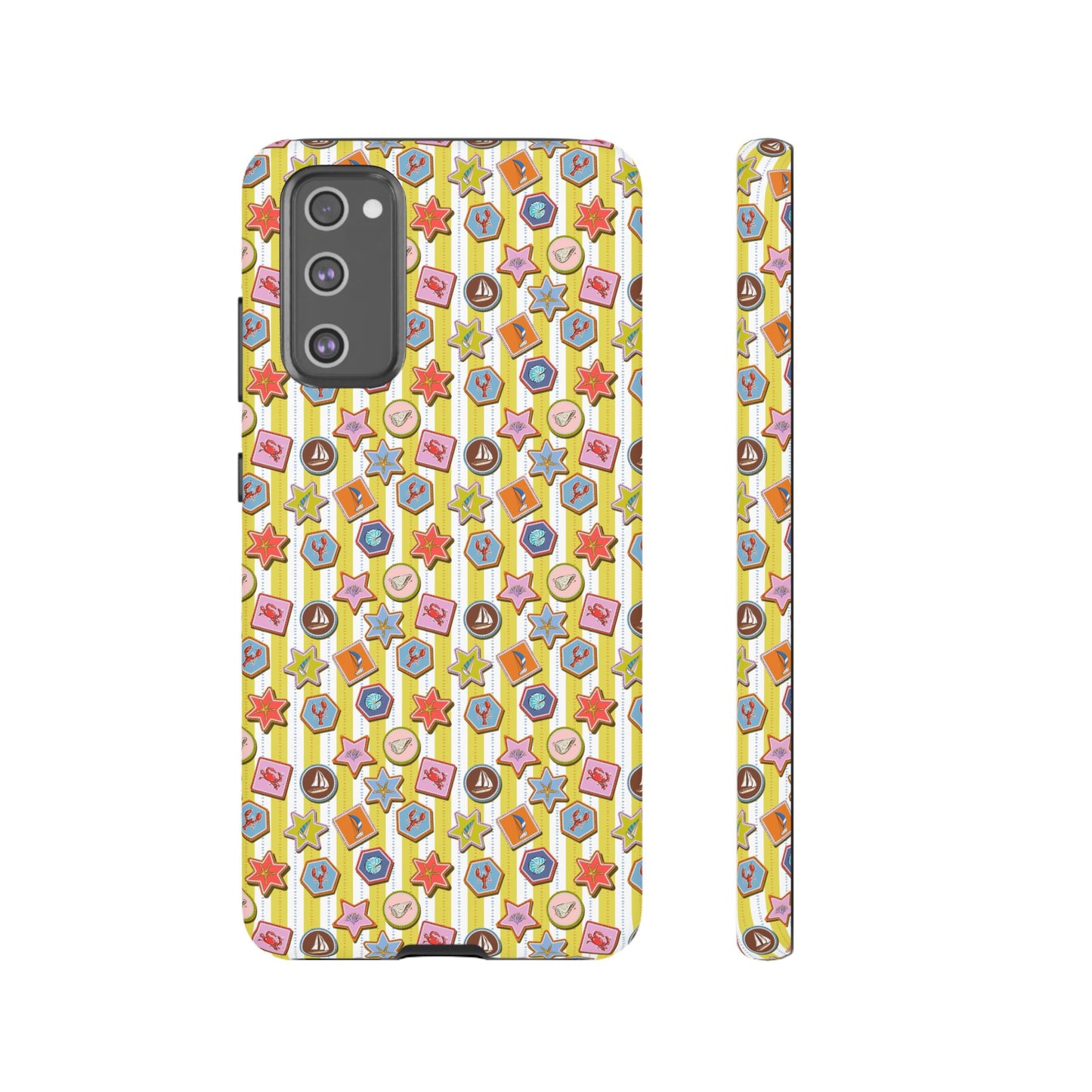 Yellow and White Striped Summer Themed Phone Case