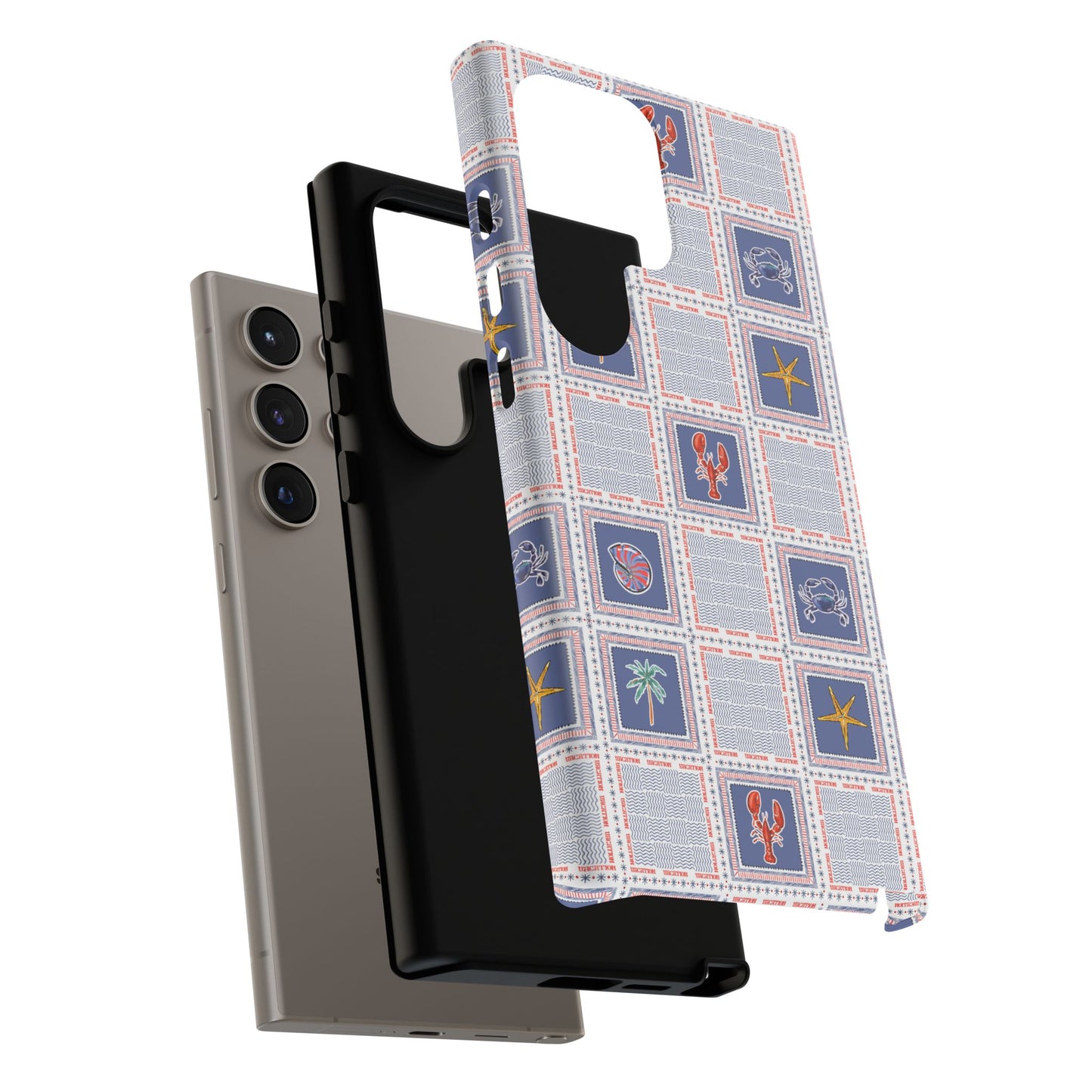 Lobsters Sailboats Seashells - Cell Phone Tough Case