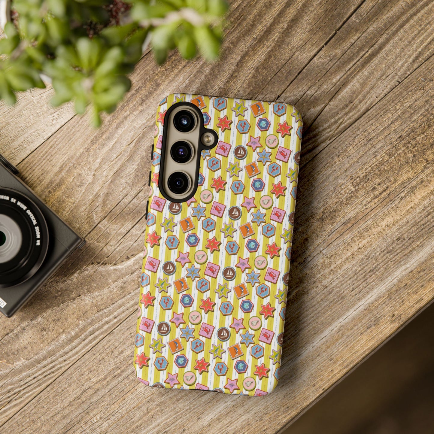 Yellow and White Striped Summer Themed Phone Case