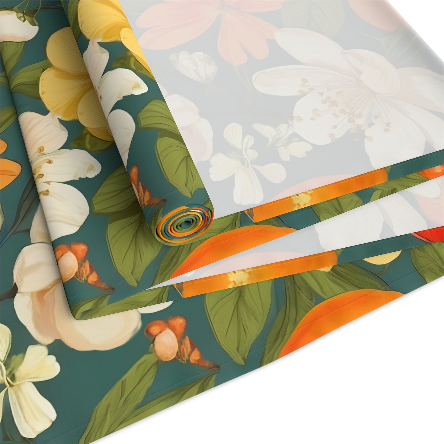 Orange Blossom Floral Table Runner