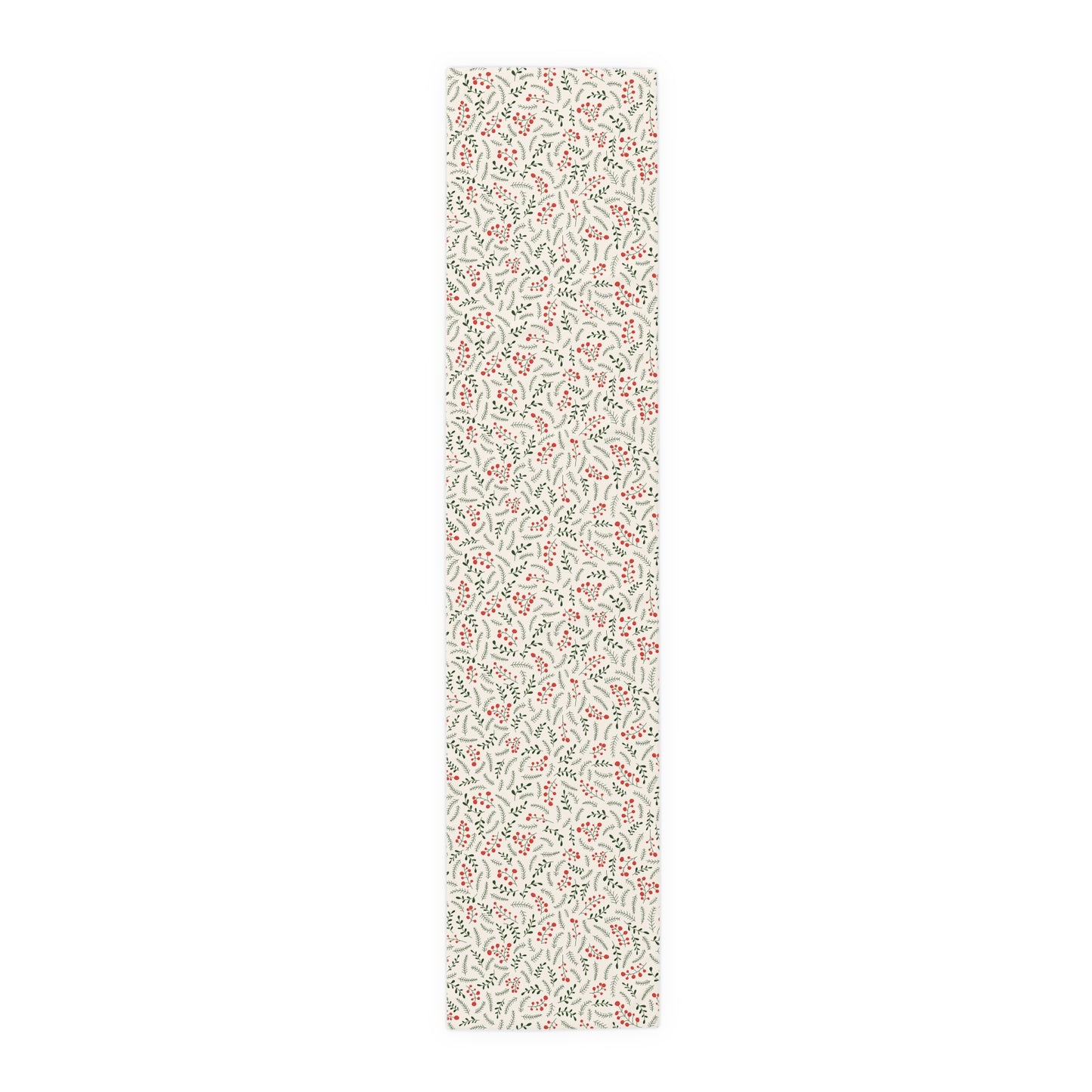 Christmas Table Runner Featuring Red & Green Holly