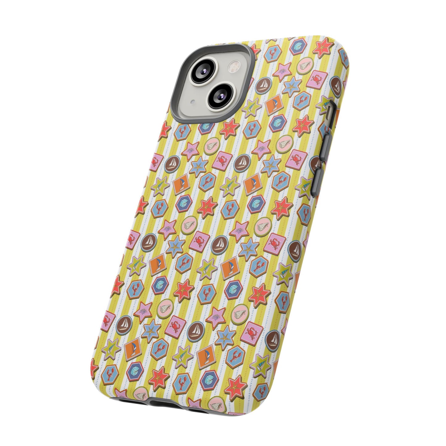 Yellow and White Striped Summer Themed Phone Case