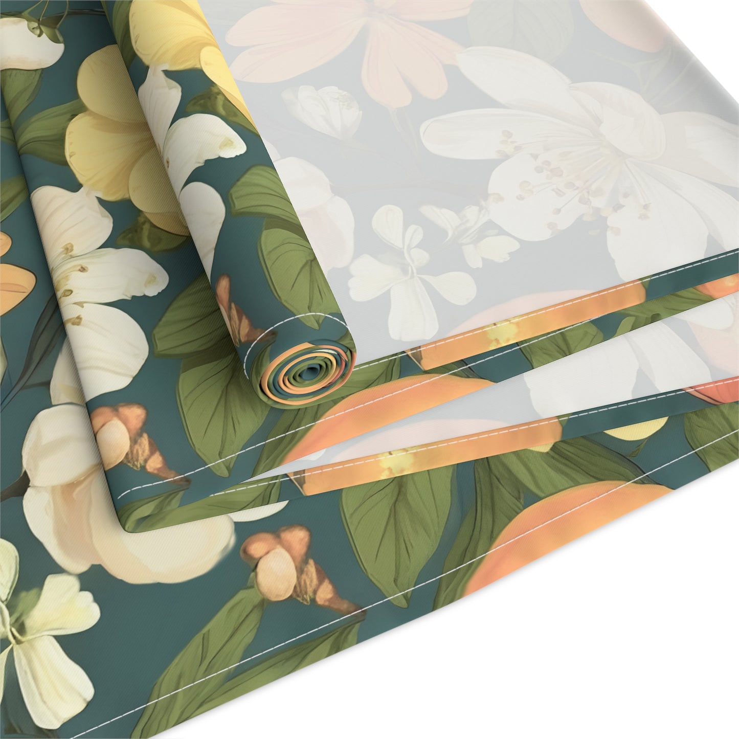 Orange Blossom Floral Table Runner