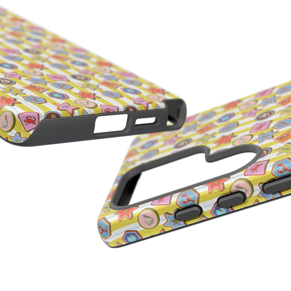 Yellow and White Striped Summer Themed Phone Case