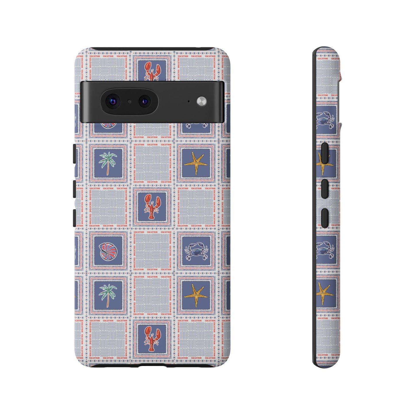 Lobsters Sailboats Seashells - Cell Phone Tough Case