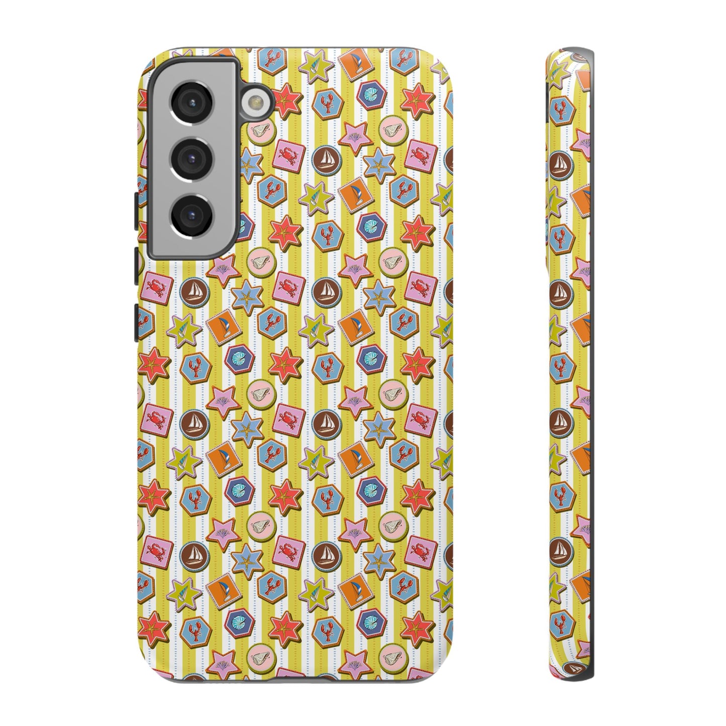 Yellow and White Striped Summer Themed Phone Case