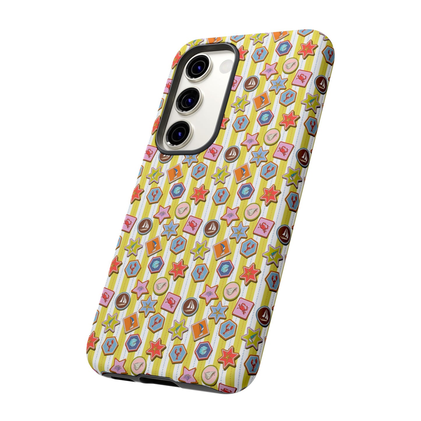 Yellow and White Striped Summer Themed Phone Case
