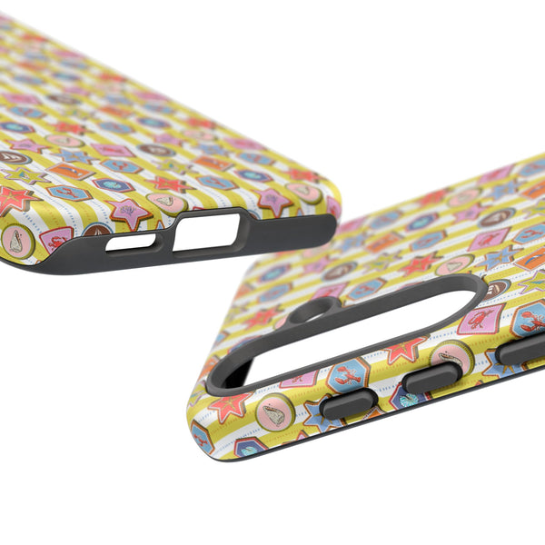 Yellow and White Striped Summer Themed Phone Case
