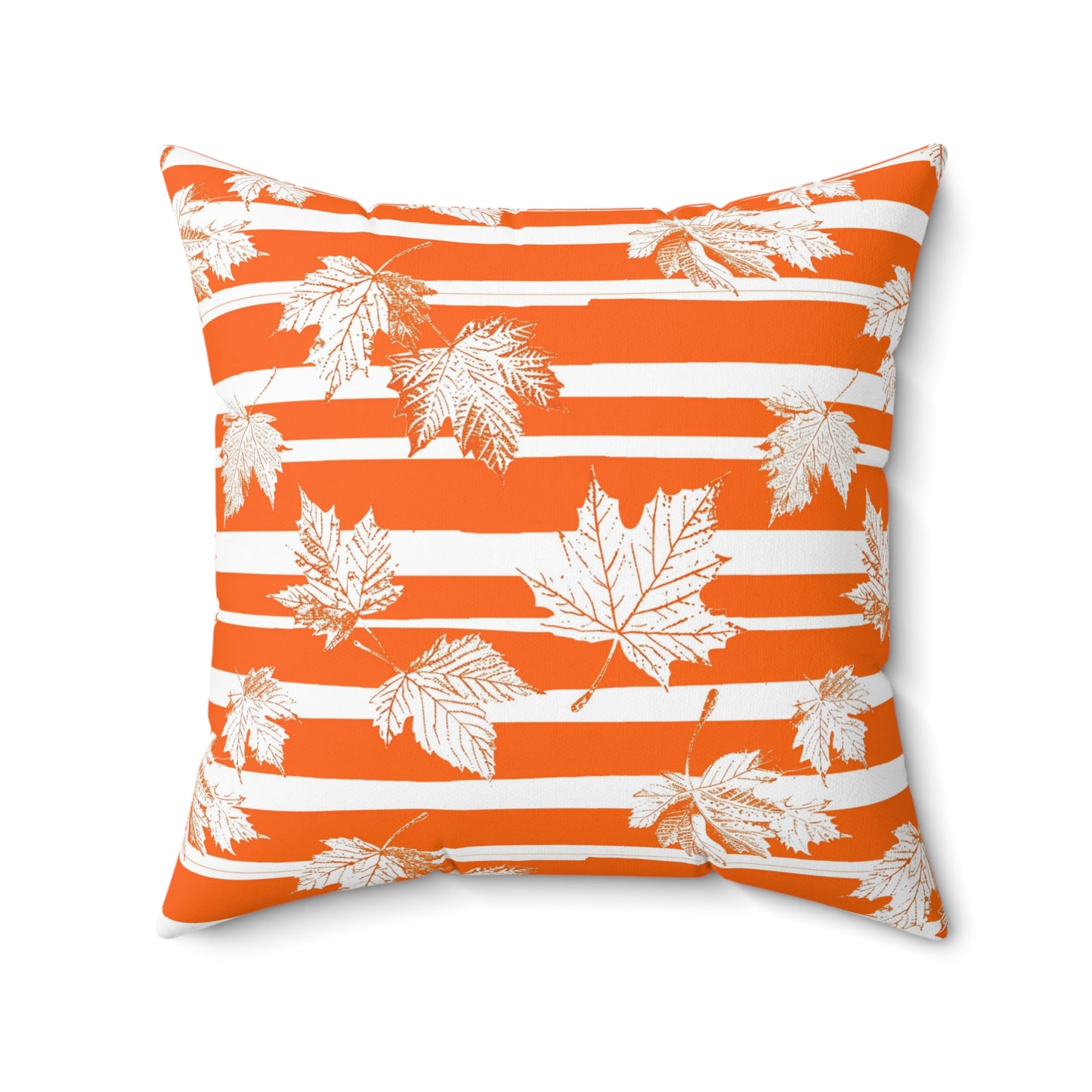 Orange and White Leaves - Indoor Throw Pillow – Autumn Decoration