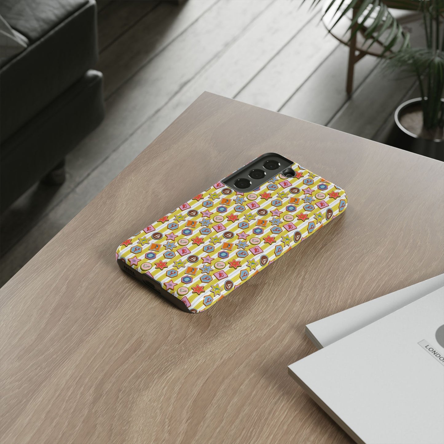 Yellow and White Striped Summer Themed Phone Case