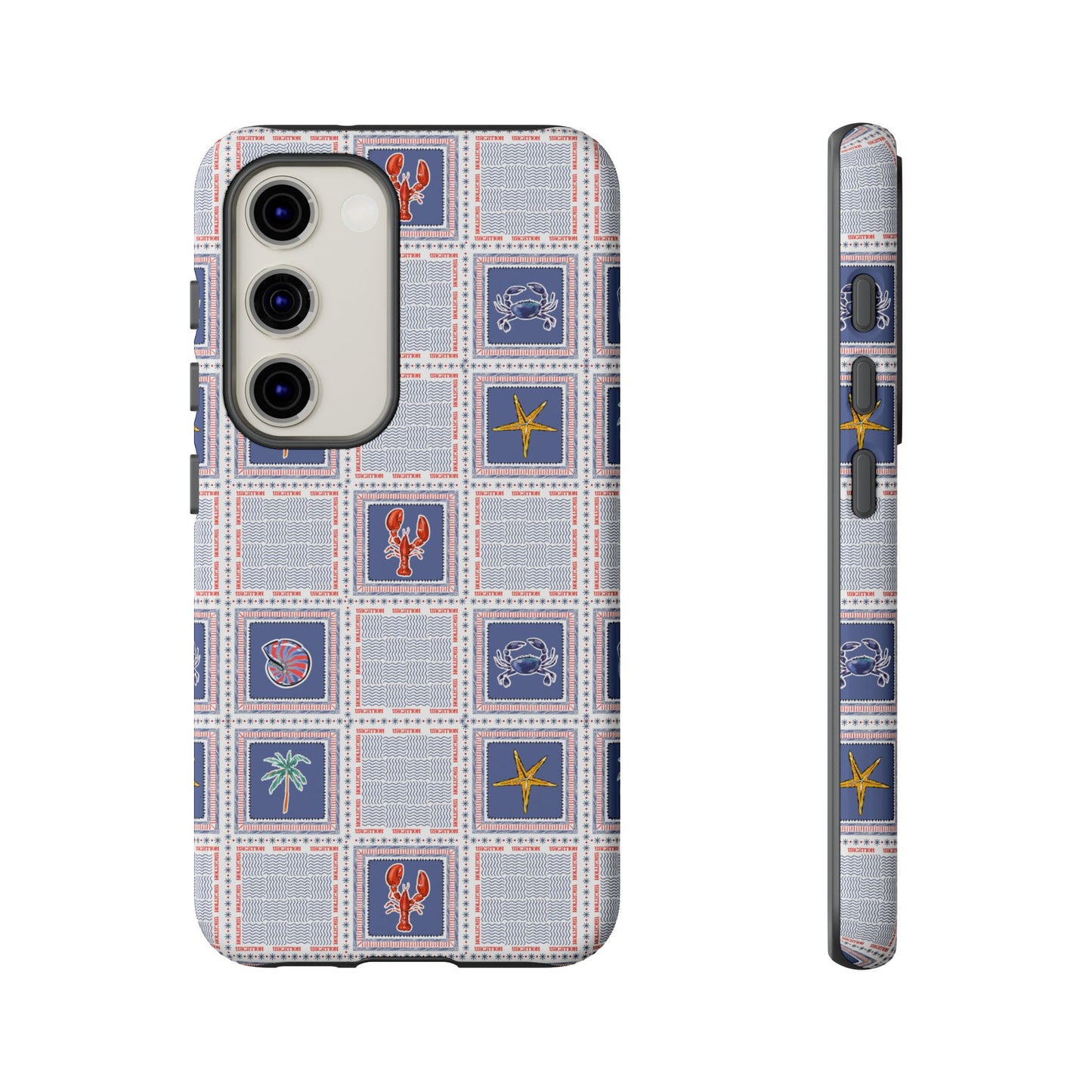 Lobsters Sailboats Seashells - Cell Phone Tough Case