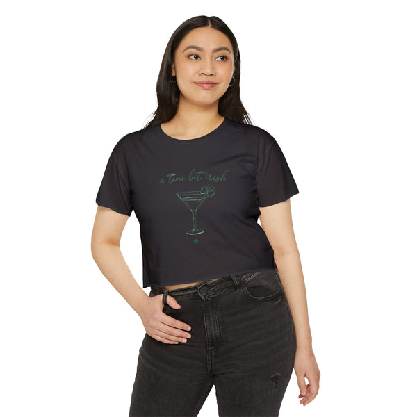 a tiny bit Irish Crop Top | Martini Shamrock St. Patrick's Day