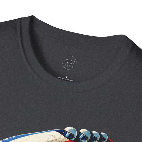 67 Bobsled Team USA T-Shirt - Patriotic Red White Blue Drip Graphic - Winter Sports Streetwear - Gildan Softstyle Men Women