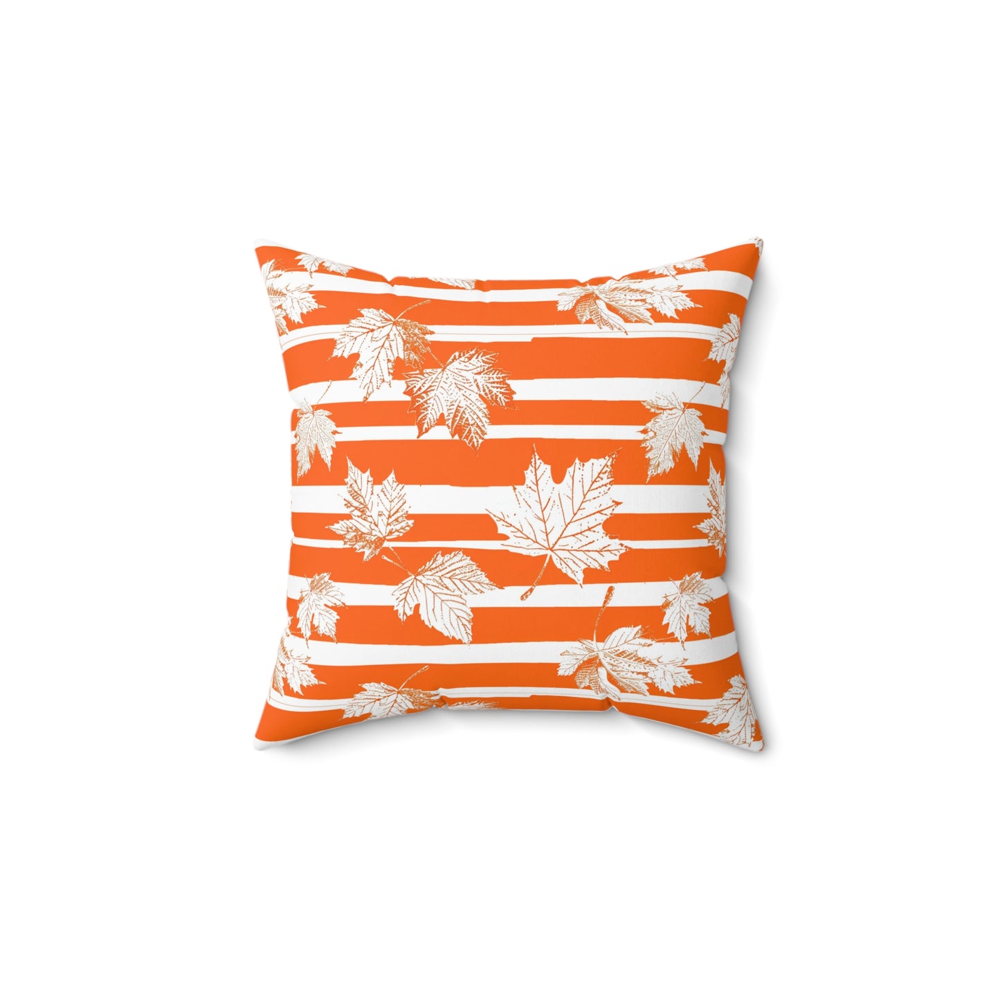 Orange and White Leaves - Indoor Throw Pillow – Autumn Decoration