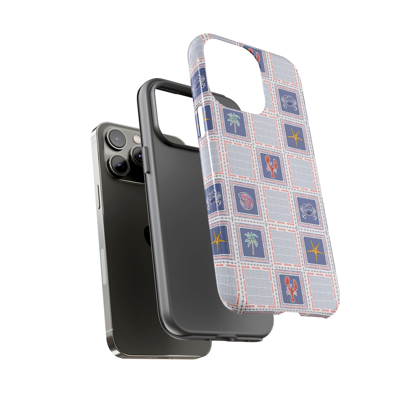 Lobsters Sailboats Seashells - Cell Phone Tough Case