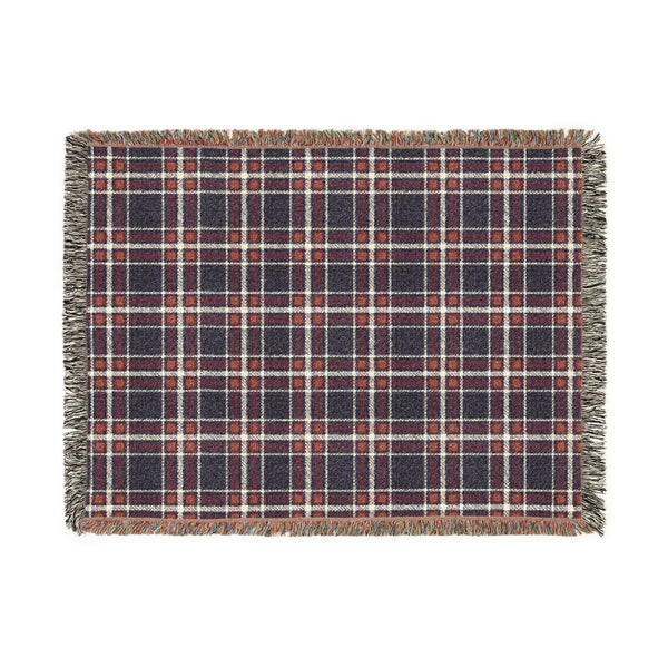 Cozy Navy & Burgundy Plaid Throw Blanket
