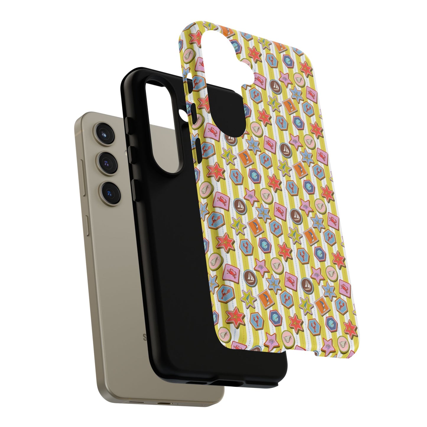 Yellow and White Striped Summer Themed Phone Case