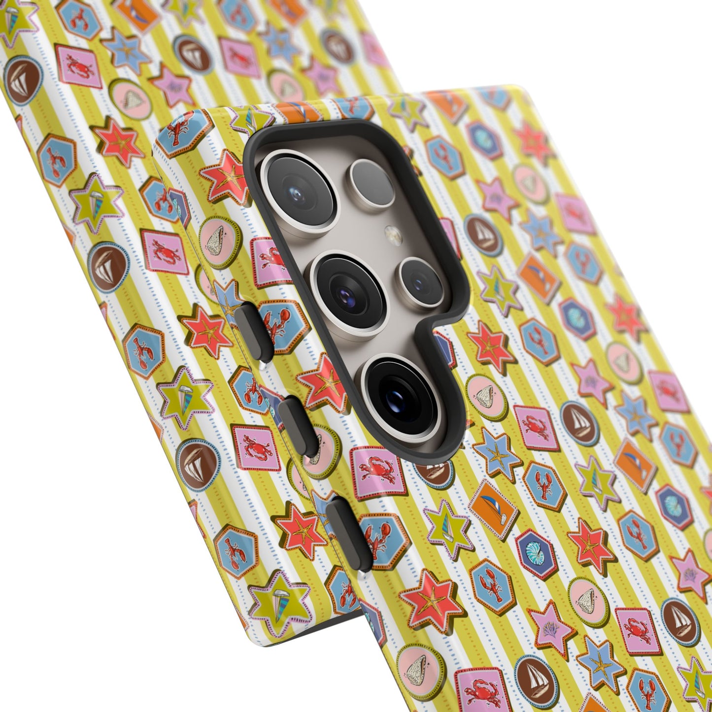 Yellow and White Striped Summer Themed Phone Case