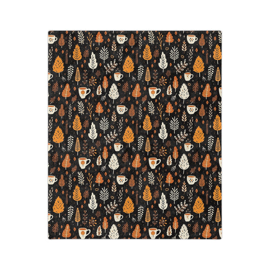 Cozy Fall Velveteen Blanket - Perfect for Autumn, Halloween, and Thanksgiving Decor, Gift for Friends, Family, Home