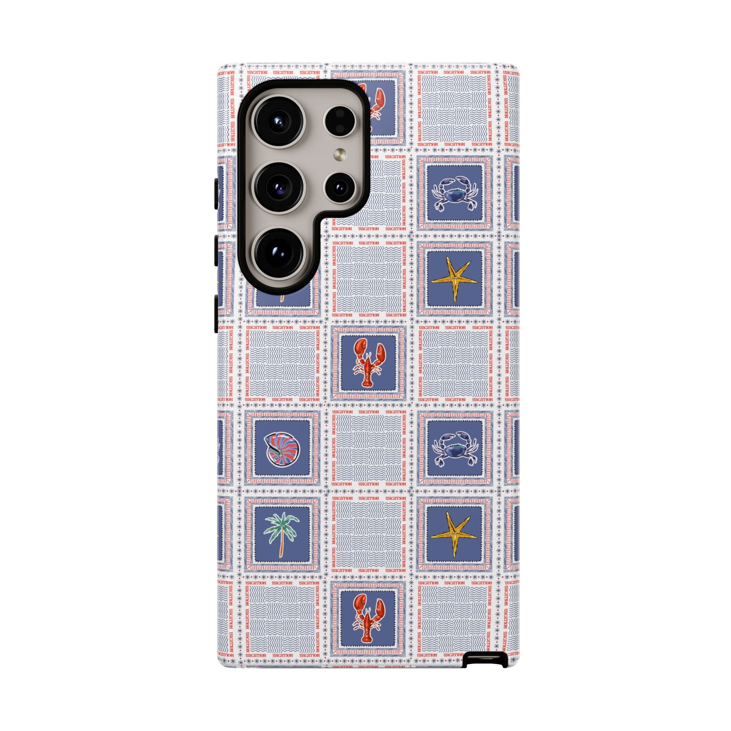 Lobsters Sailboats Seashells - Cell Phone Tough Case