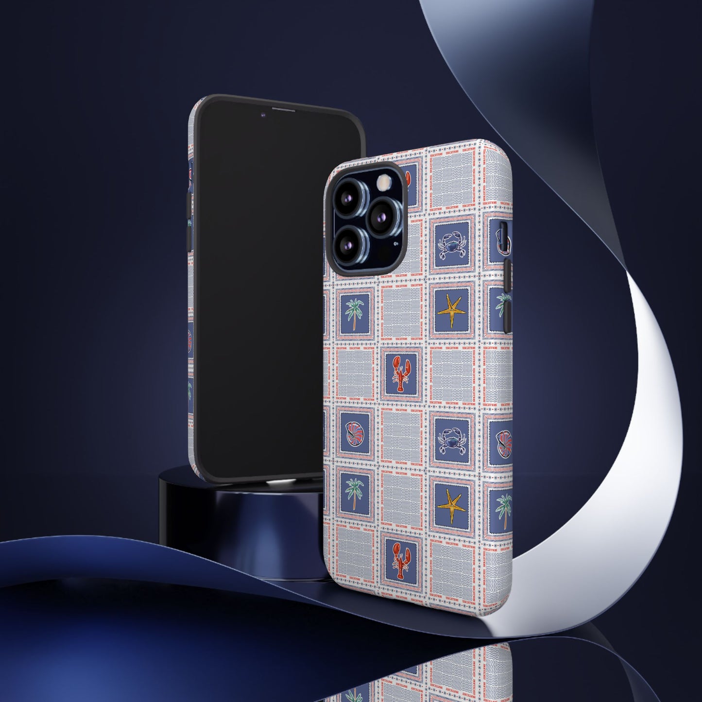 Lobsters Sailboats Seashells - Cell Phone Tough Case