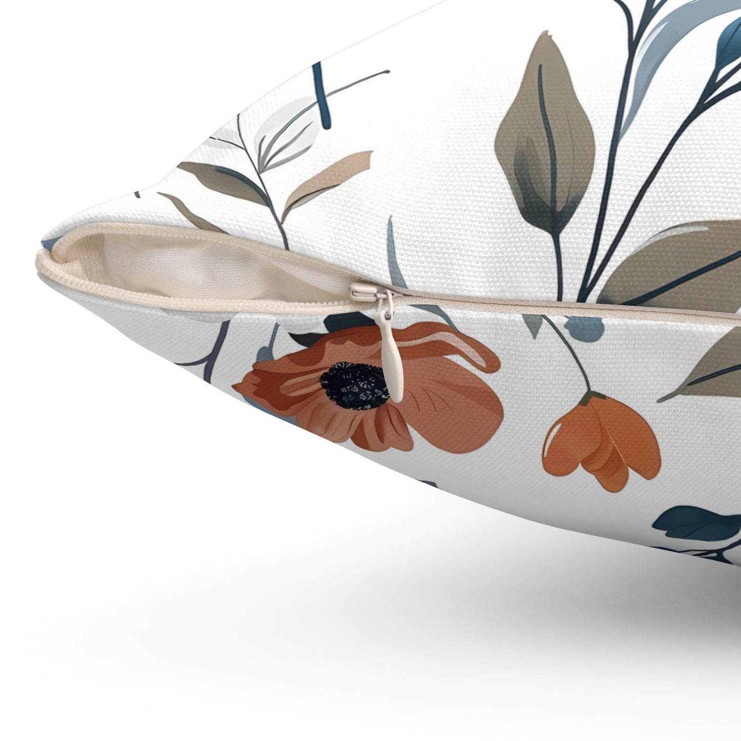Rustic Warm Earth-Tone Floral - Indoor Throw Pillow