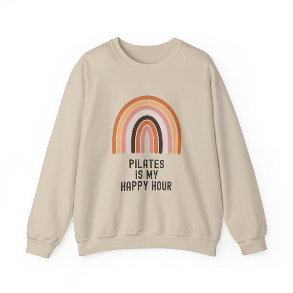 Pilates Rainbow Crewneck Sweatshirt, Cozy Exercise Sweatshirt, Gift for Fitness Lovers, Motivational Apparel, Workout Pullover