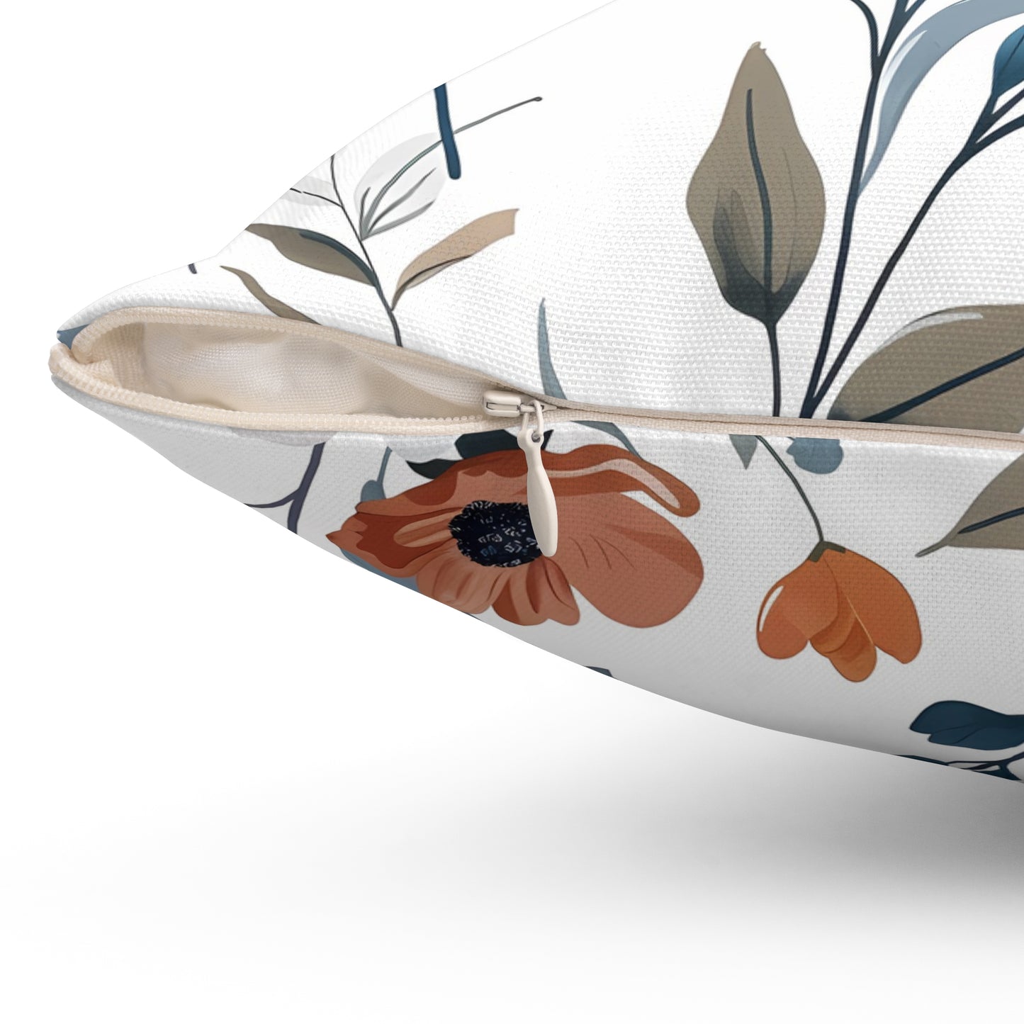 Rustic Warm Earth-Tone Floral - Indoor Throw Pillow