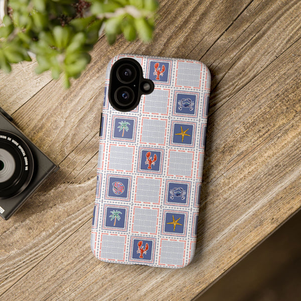 Lobsters Sailboats Seashells - Cell Phone Tough Case