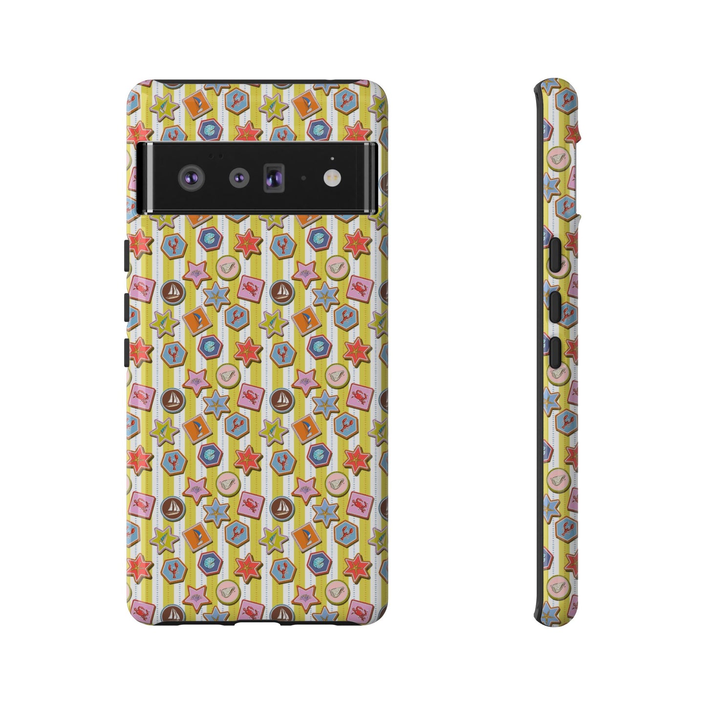Yellow and White Striped Summer Themed Phone Case