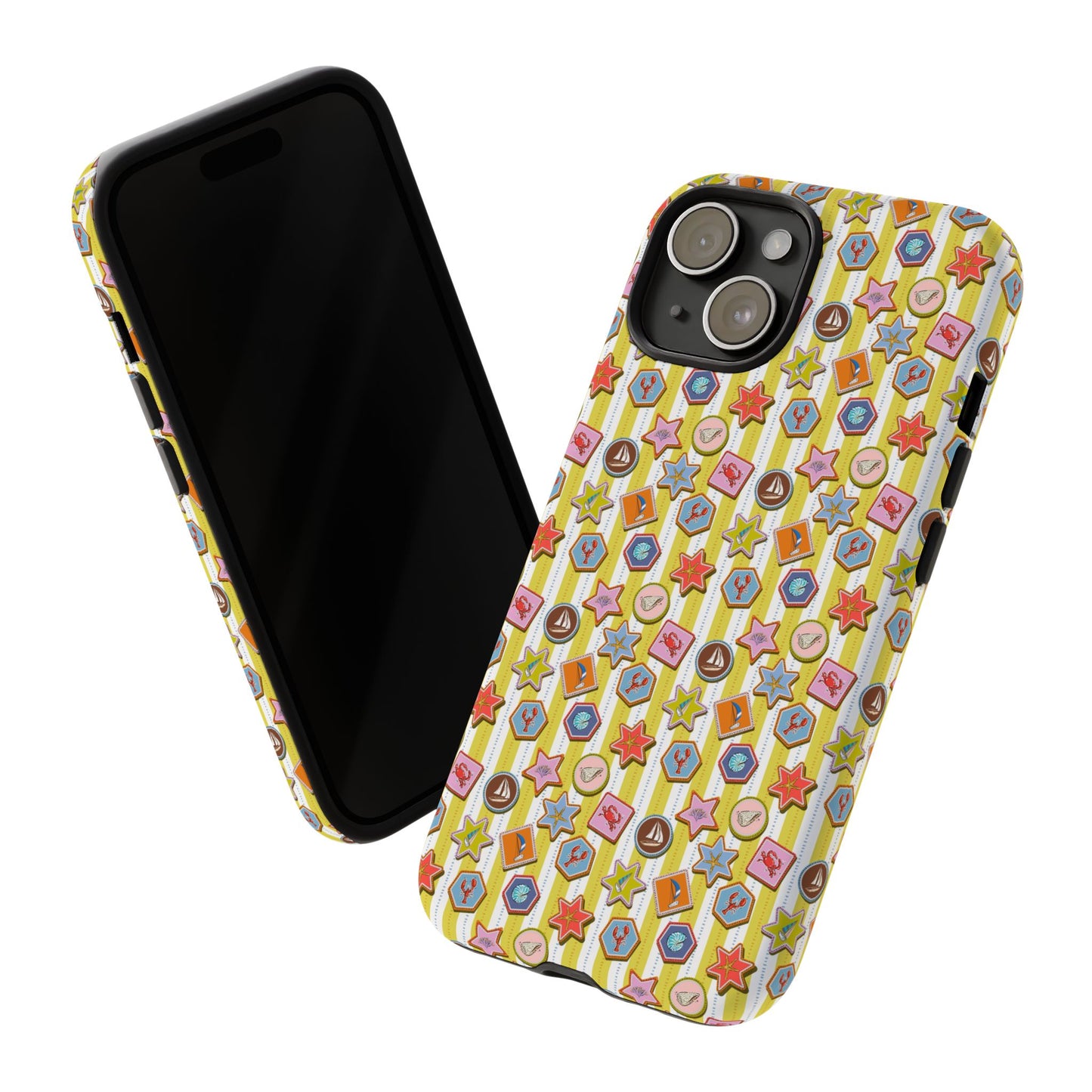 Yellow and White Striped Summer Themed Phone Case