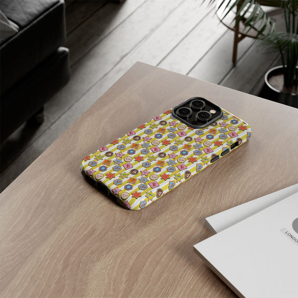 Yellow and White Striped Summer Themed Phone Case