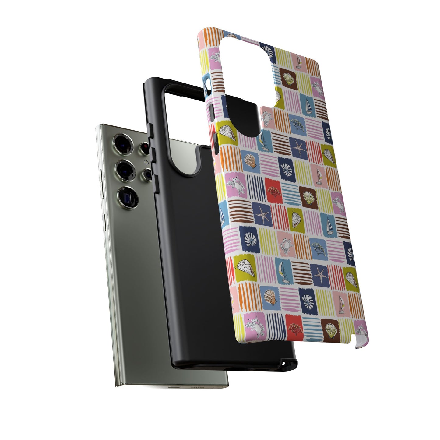 Colorful Seashells Sailboats and Starfish Summer Themed Phone Case