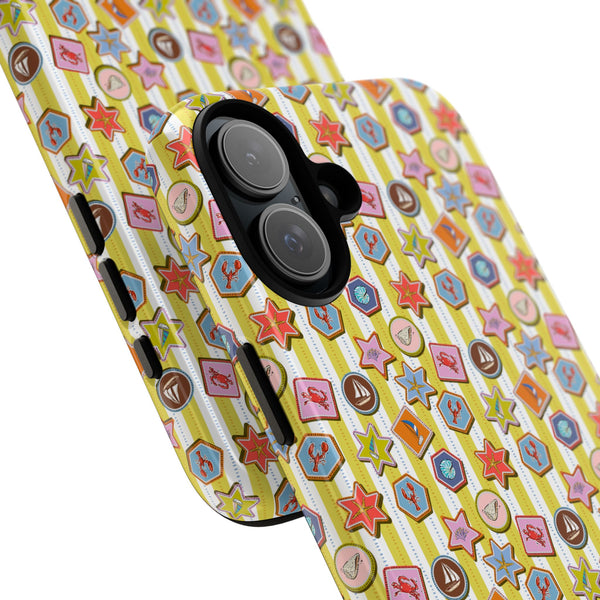 Yellow and White Striped Summer Themed Phone Case