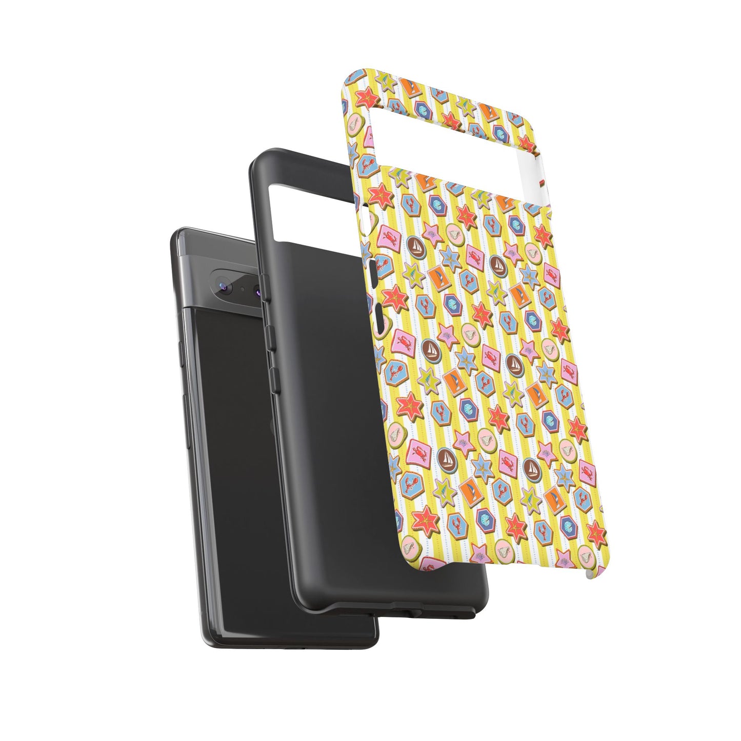 Yellow and White Striped Summer Themed Phone Case