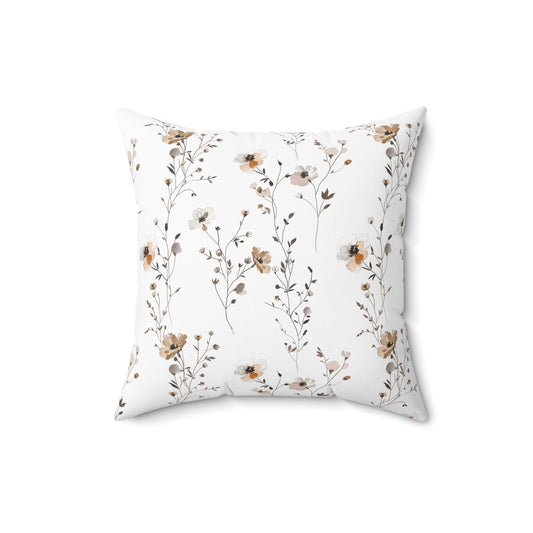 Neutral Wildflower - Indoor Throw Pillow