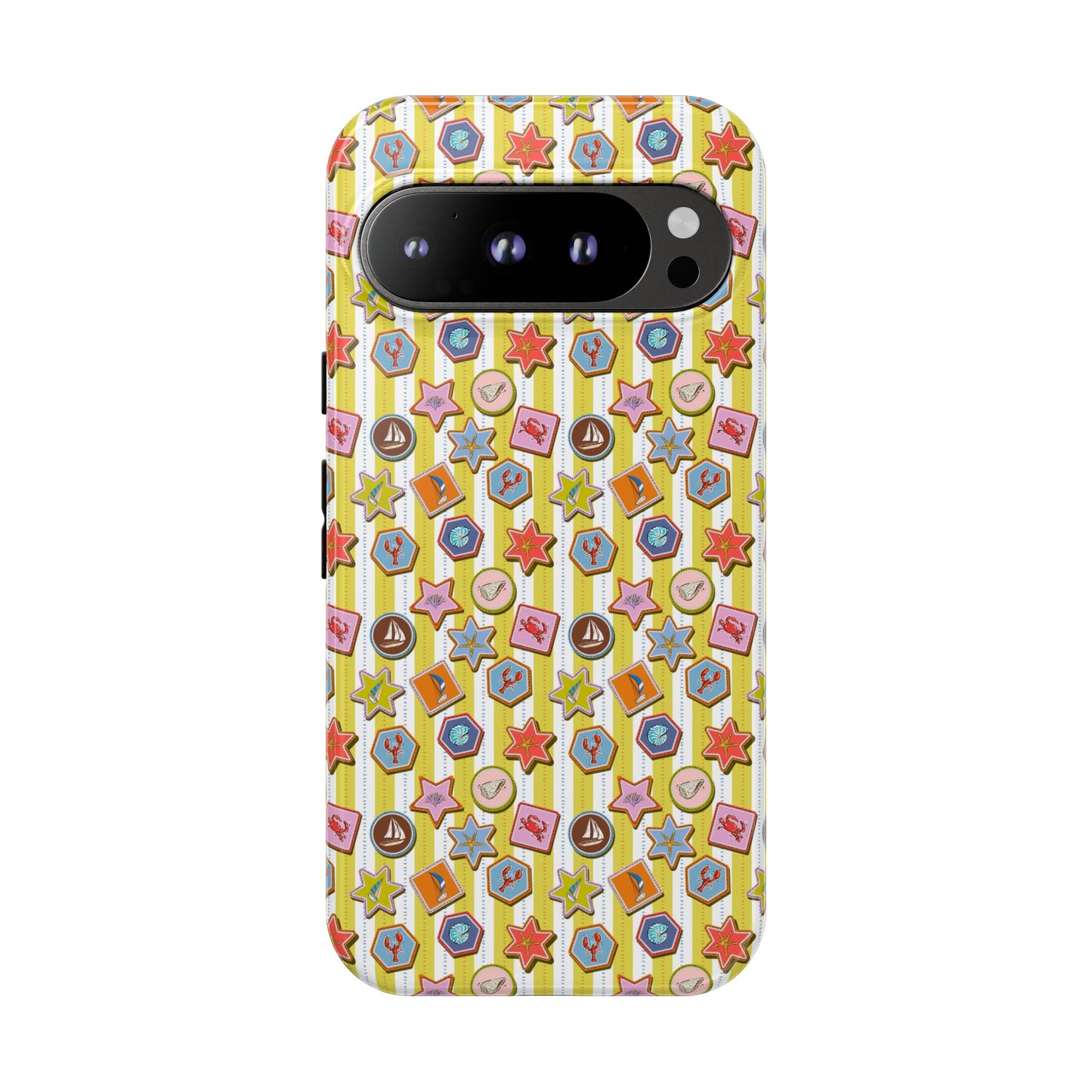 Yellow and White Striped Summer Themed Phone Case