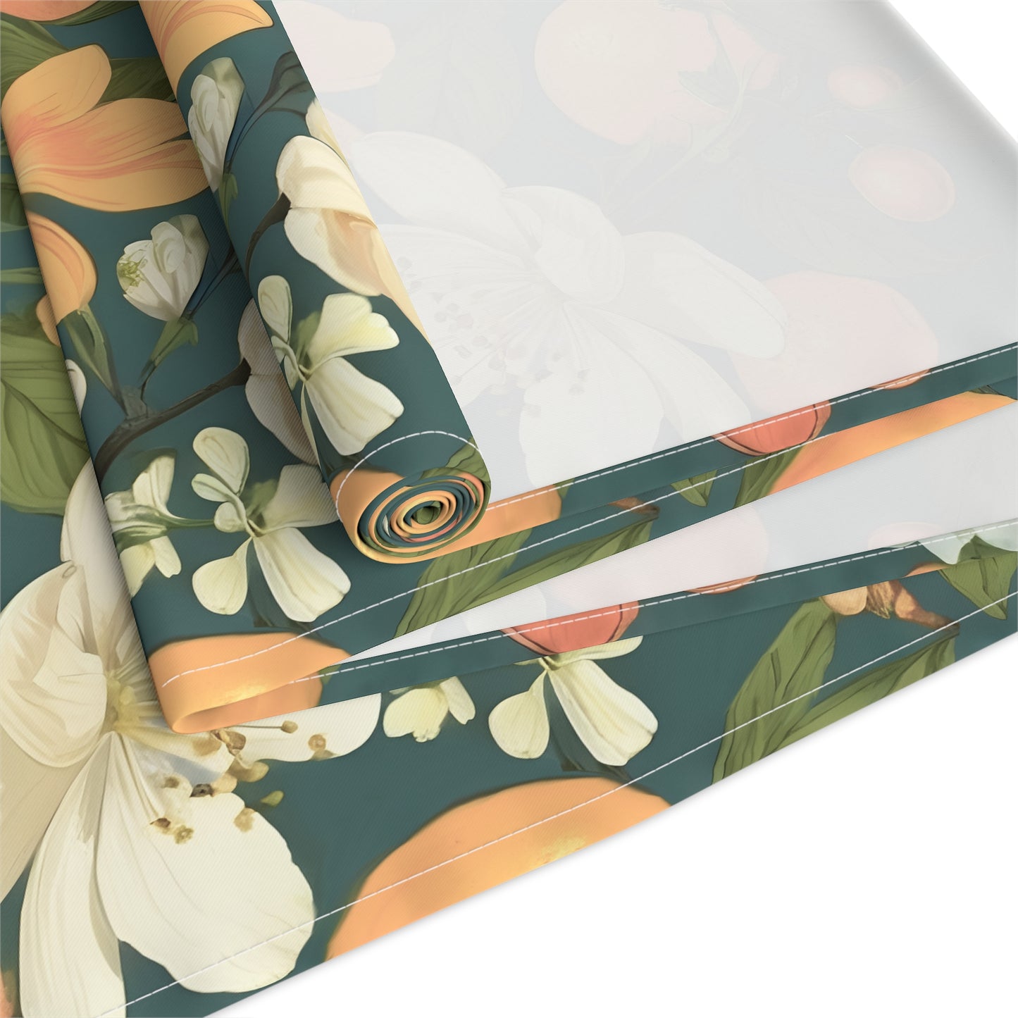Orange Blossom Floral Table Runner