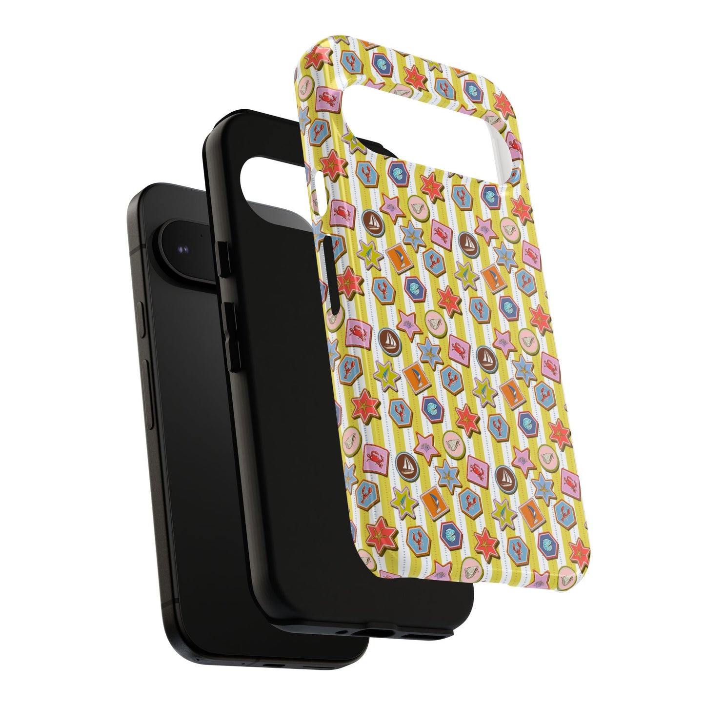Yellow and White Striped Summer Themed Phone Case