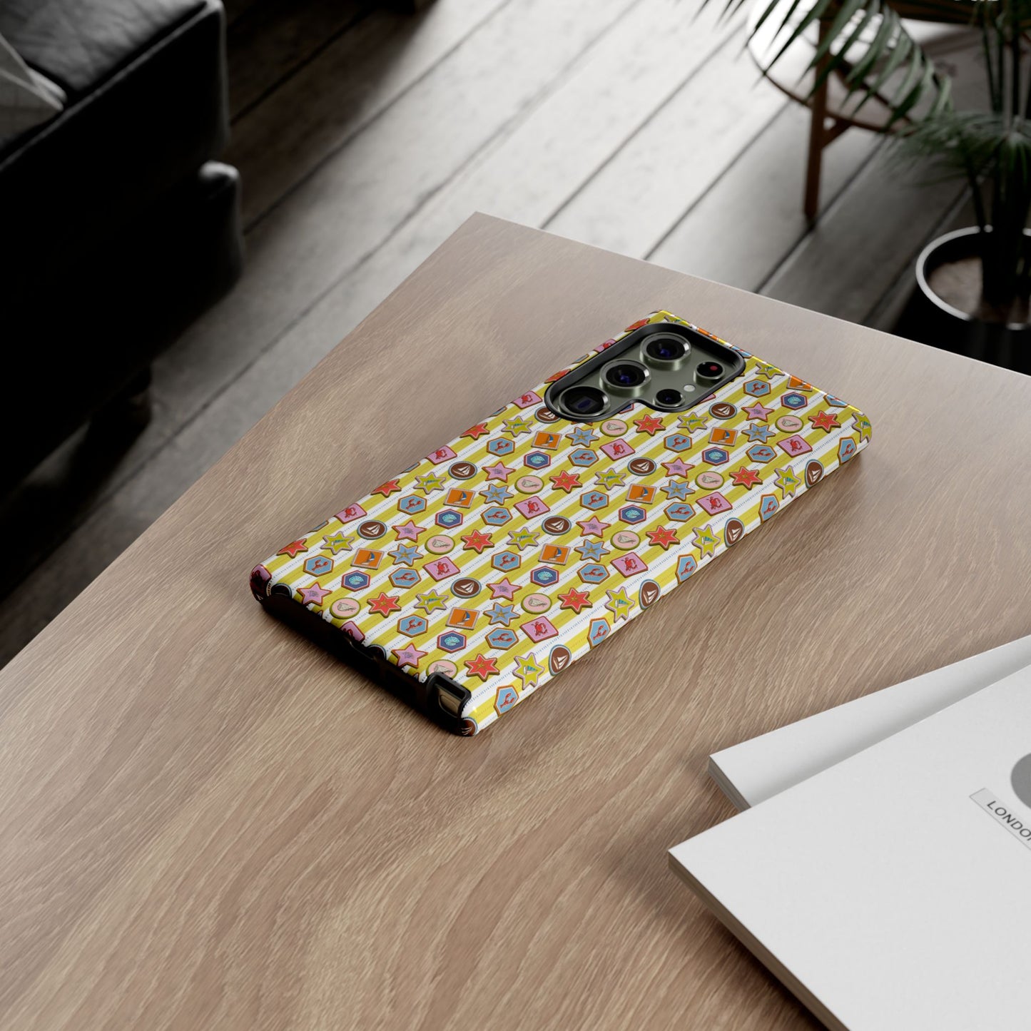 Yellow and White Striped Summer Themed Phone Case