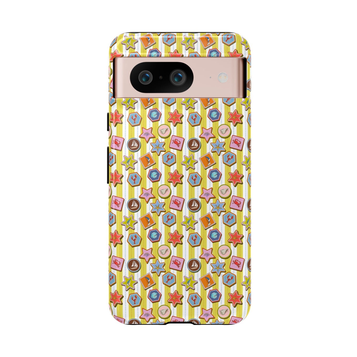 Yellow and White Striped Summer Themed Phone Case
