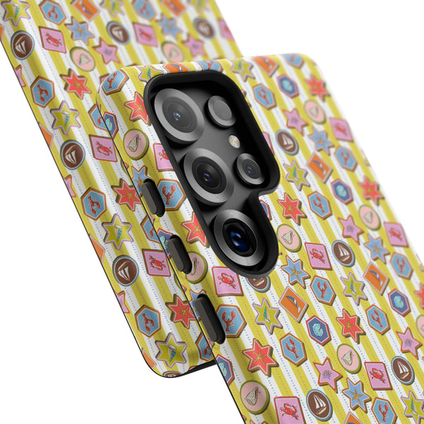 Yellow and White Striped Summer Themed Phone Case