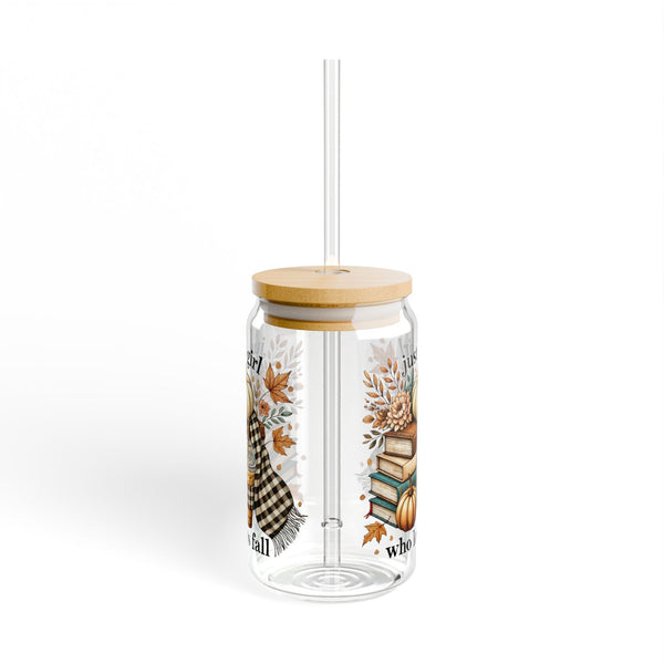 Just A Girl Who Loves Fall - 16oz Glass with Lid and Straw