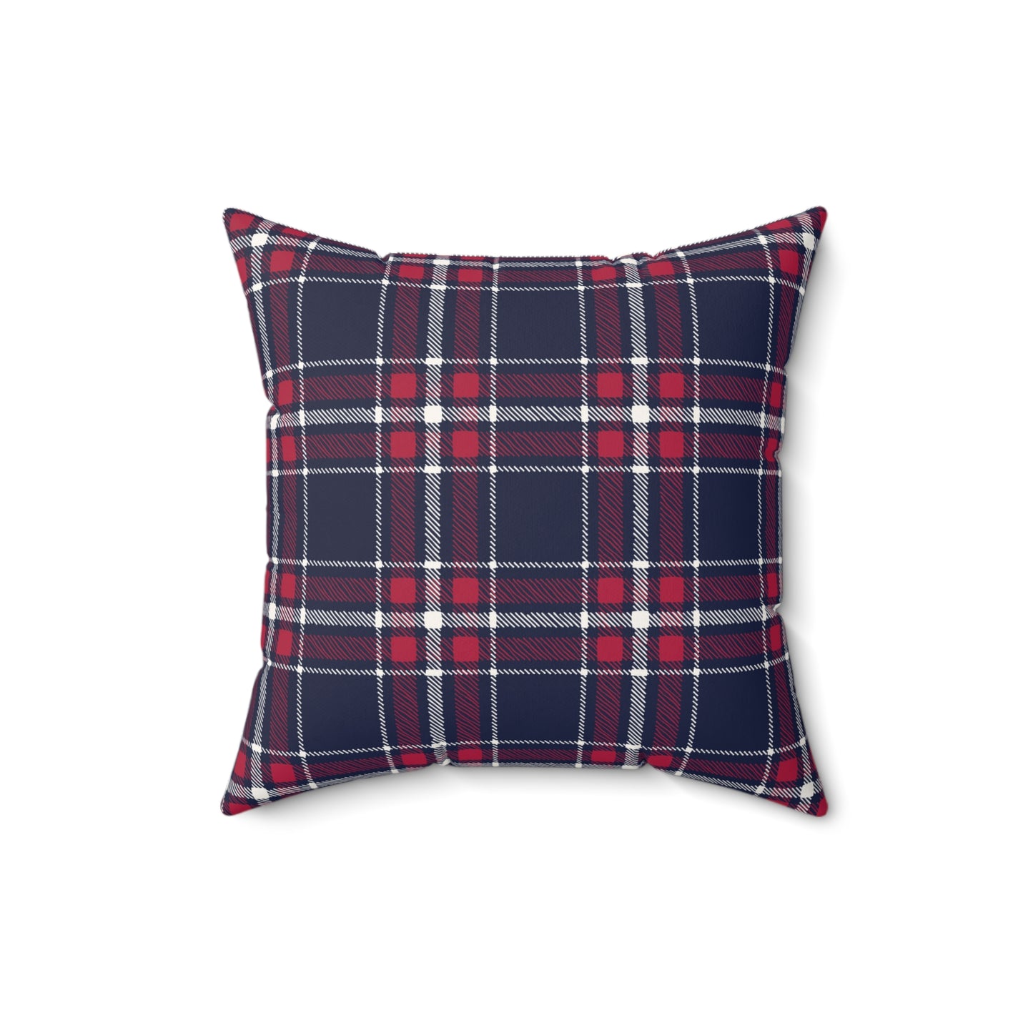 Blue and Red Plaid - Indoor Throw Pillow - Front and Back Design