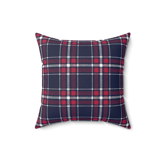 Blue and Red Plaid - Indoor Throw Pillow - Front and Back Design