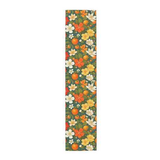 Orange Blossom Floral Table Runner