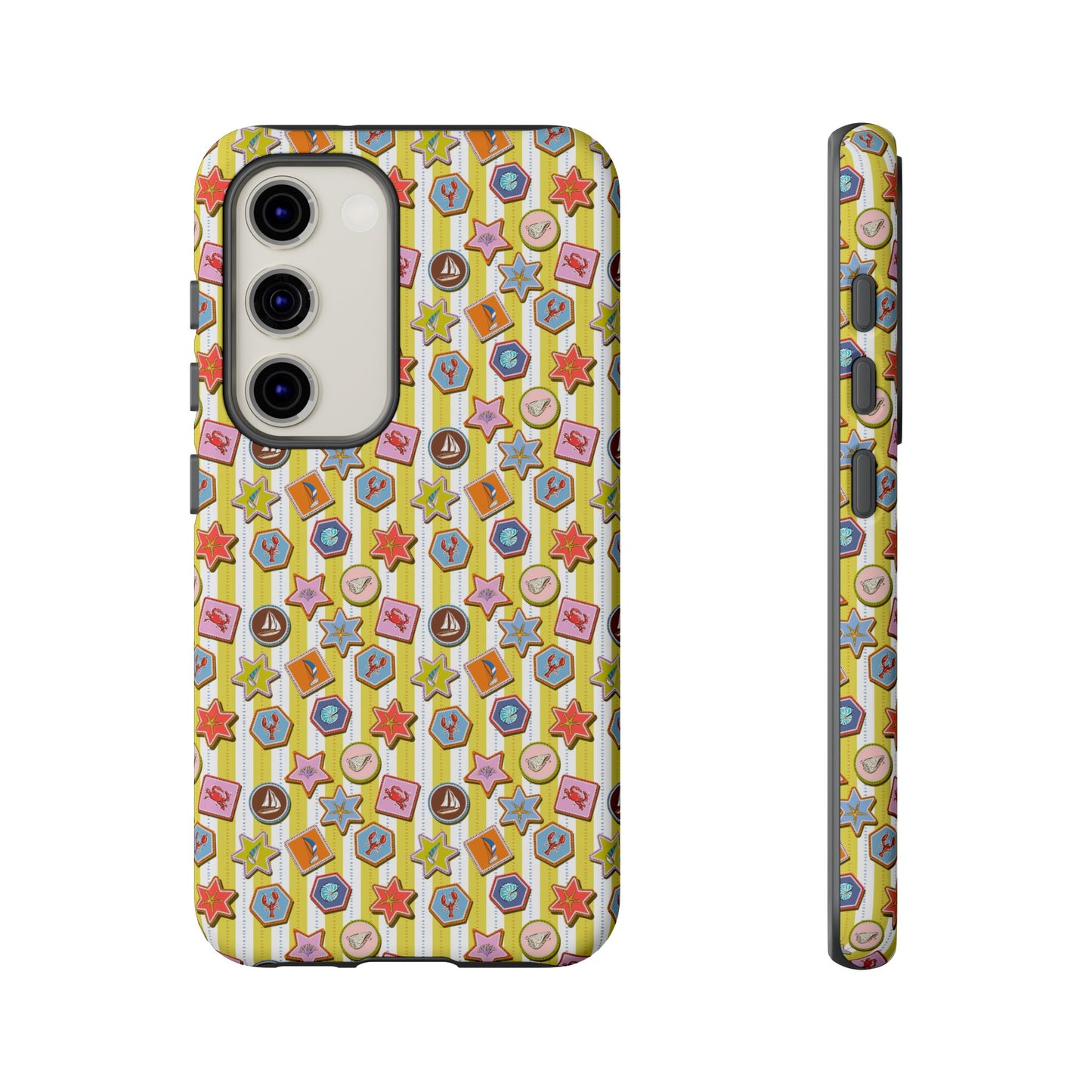 Yellow and White Striped Summer Themed Phone Case
