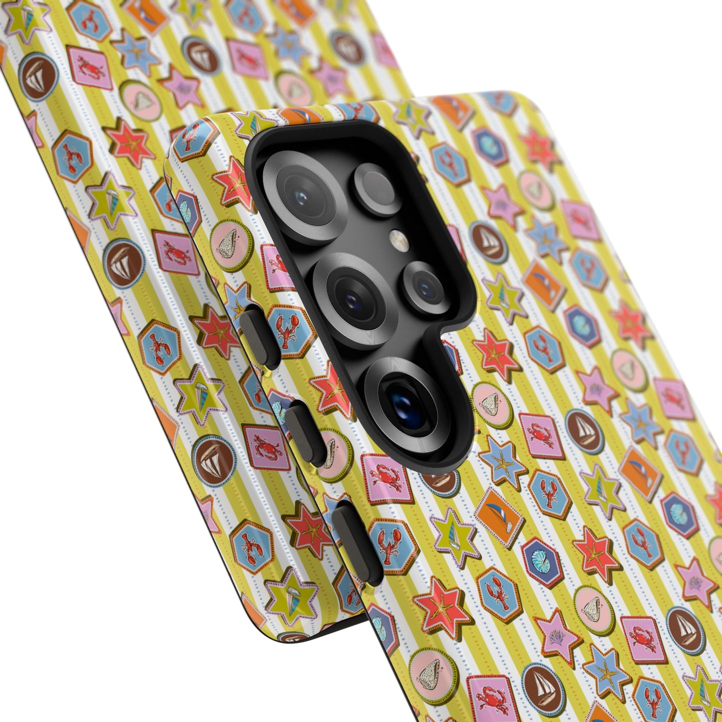 Yellow and White Striped Summer Themed Phone Case