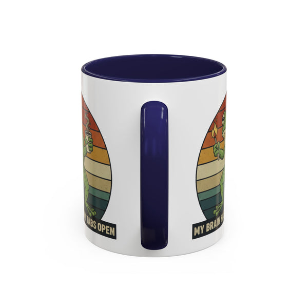 "Too Many Tabs Open" Retro Frog Accent Mug - 11oz & 15oz Ceramic Coffee Cup